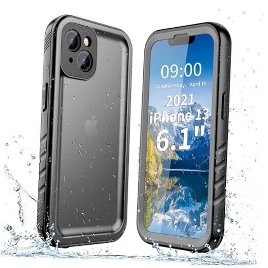 SPORTLINK Waterproof Case, Built-in Shockproof Dustproof for iPhone 13 Black