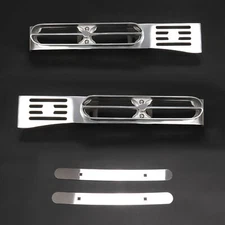 Pair Silvery Front Fender Light Brackets Polish Aluminum For Peterbilt 389 388