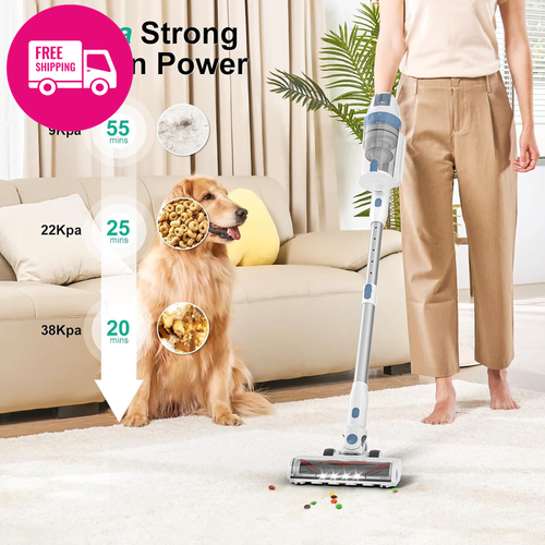 Cordless Vacuum Cleaner 38KPA Suction Lightweight Stick 55-Minute Runtime LED - Picture 2 of 12