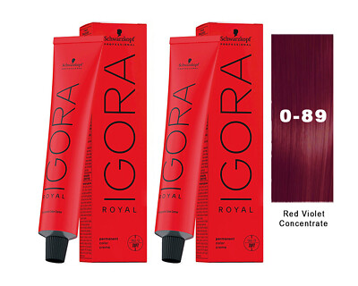 2x (Two) Schwarzkopf Igora Royal Hair Color 0-89 Red Violet