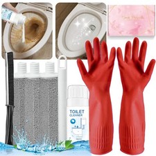 7pcs Upgrade Pumice Stone Toilet Bowl Cleaning Brush Set With Long Cleaning Glov