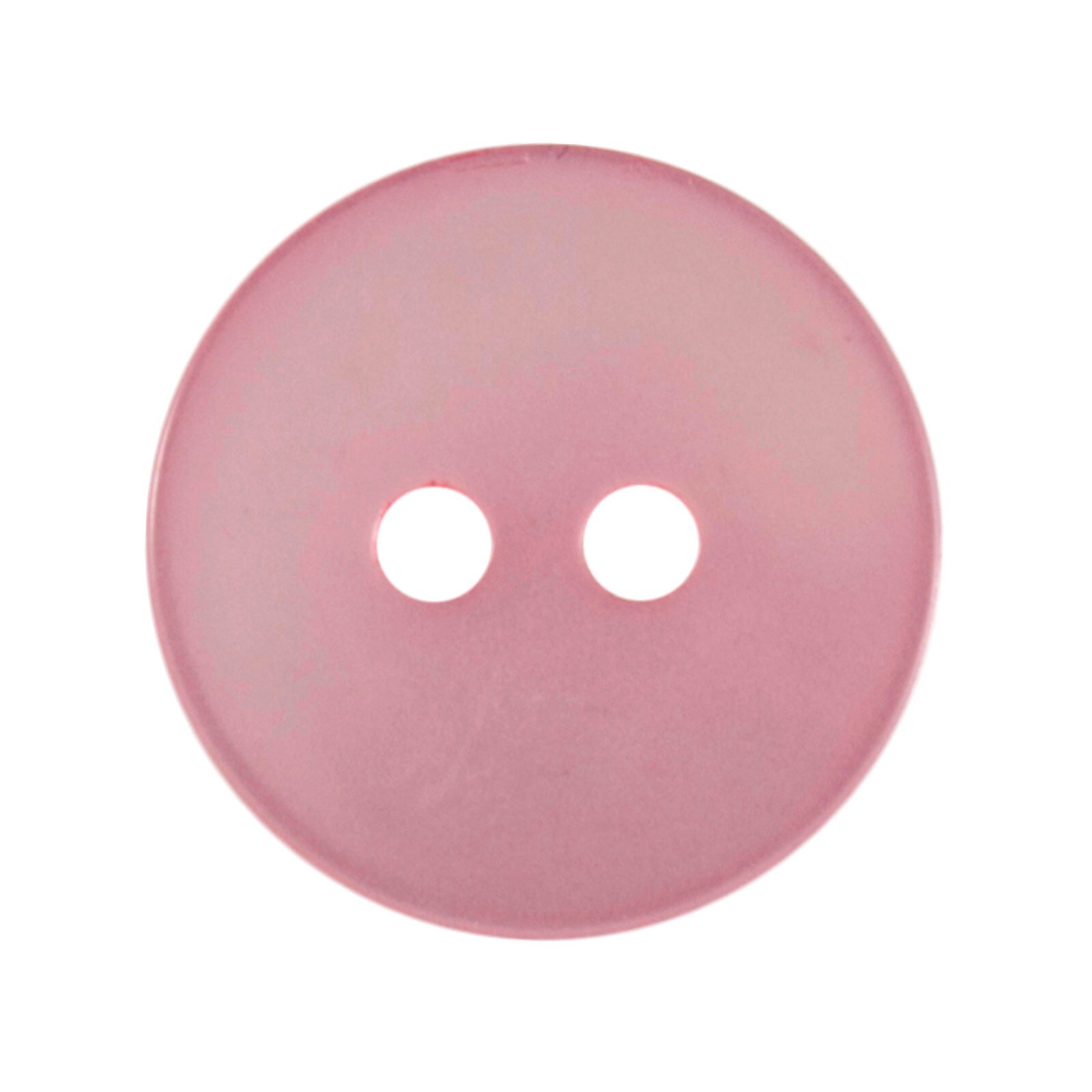 15mm Pink Round Polyester Buttons, 15mm 2 hole buttons x 6,  2b2668