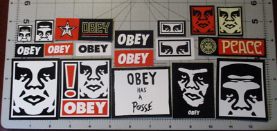 SHEPARD FAIREY Obey Giant 18 STICKER LOT poster print andre