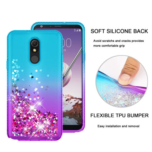 For LG Stylo 5/5 Plus Liquid Dynamic Glitter Bling Cover Case + Screen Protector - Picture 4 of 35