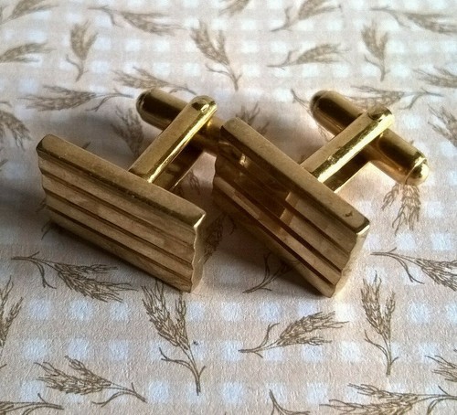 Boutons De Manchette Homme Plaqué Or - Marque FIX - Style Classique - Avec écrin (ressort Défaillant)