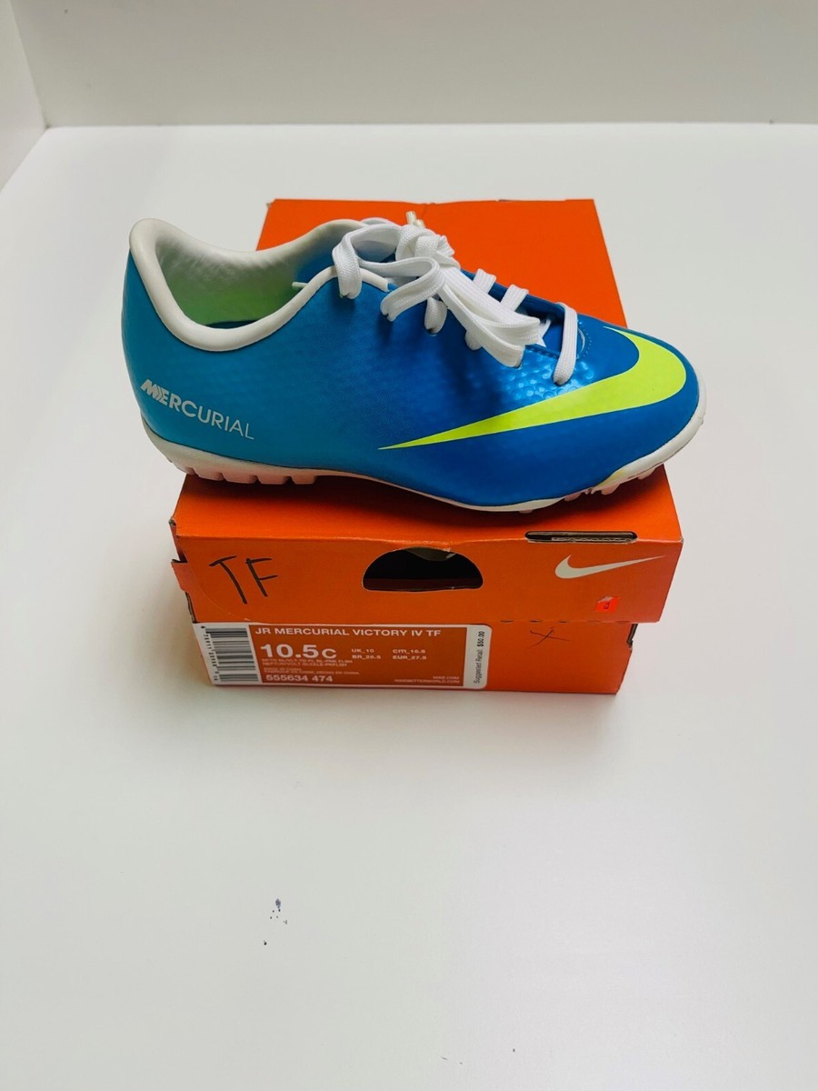 Nike Jr Mercurial Victory IV Turf Kids Soccer Shoes Blue-Pink | eBay