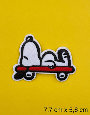 Bügelbild, Patch, Aufnäher, Aufbügler, Applikation  für SNOOPY*  Fans Skateboard