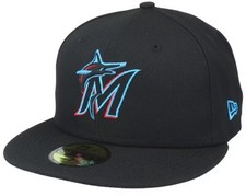 Miami Marlins New Era Authentic On-Field 59FIFTY Fitted Hat - Black