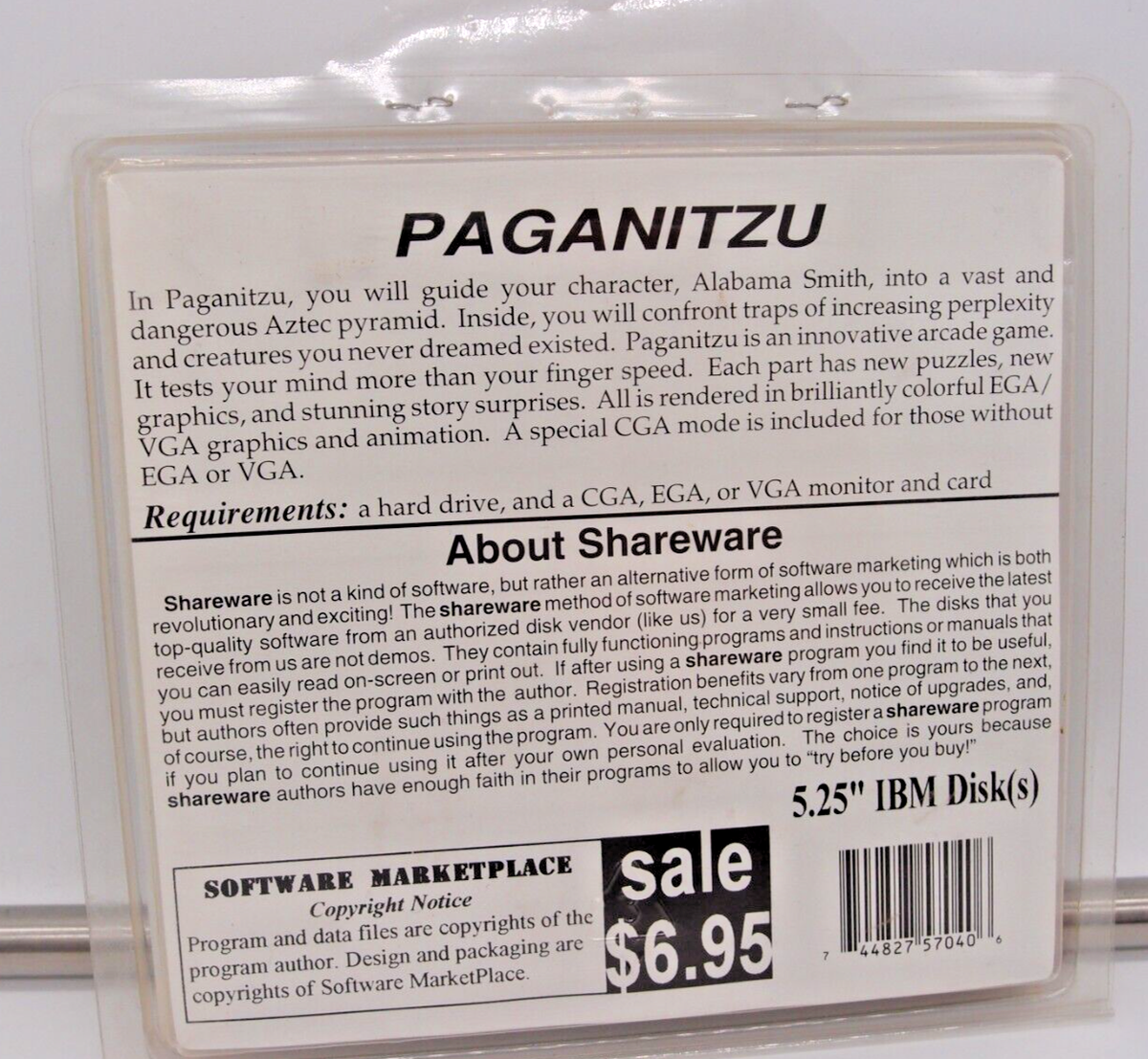 ギャッツビー Paganitzu Shareware (PC, 1991, 5.25