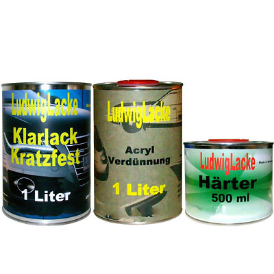2K Klarlack Set 2,5 Liter mit Härter & Verdünnung für Autolack