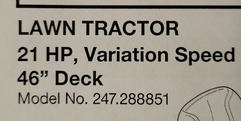 Sears Craftsman LT2000 21hp Varia 46 Lawn Tractor Owner Parts