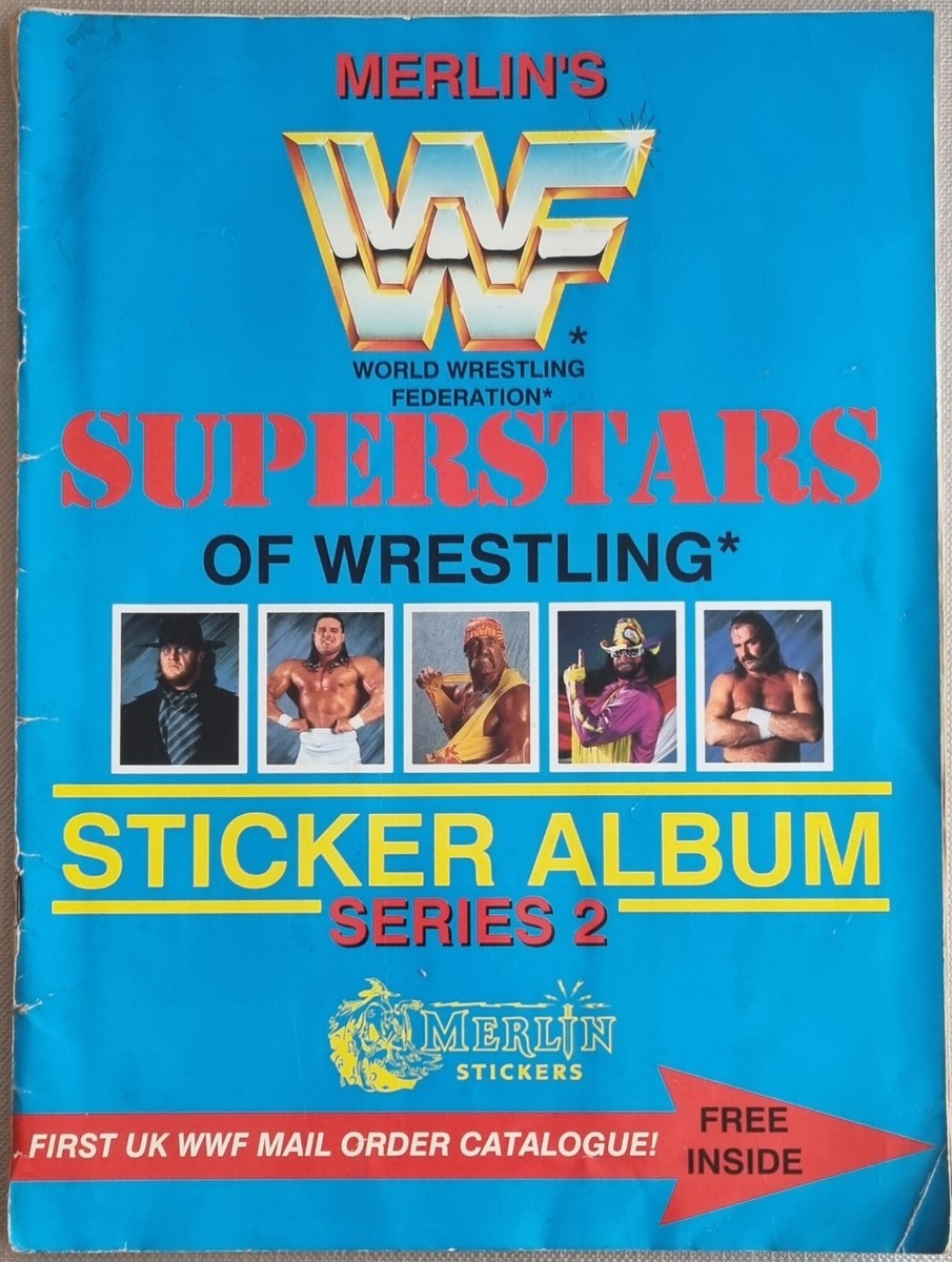 WWF Superstars 1991 80% Complete Merlin Blue Sticker Album
