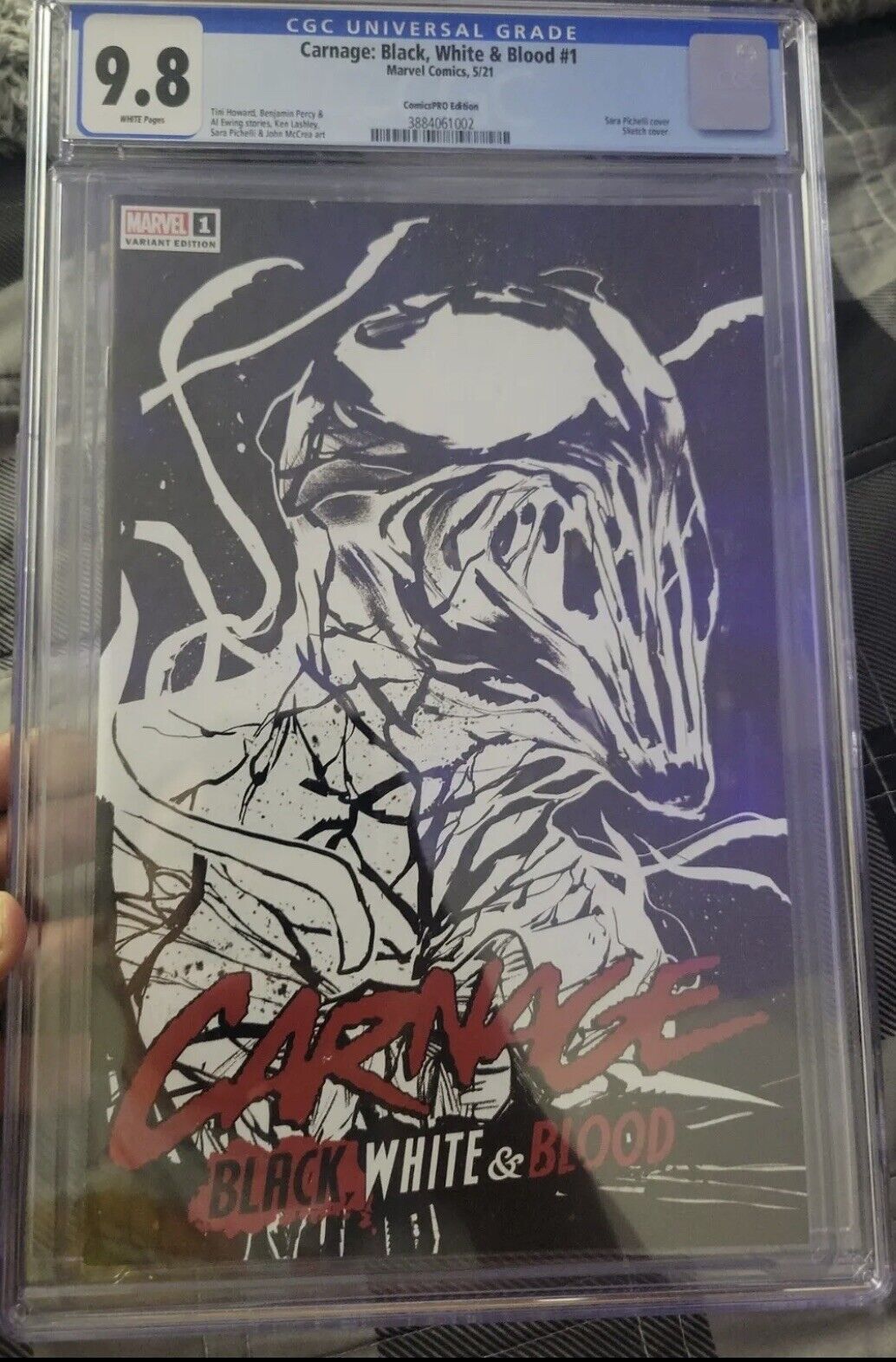 CARNAGE BLACK WHITE AND BLOOD 1 CGC 9.8 COMICS PRO EDITION MARVEL Variant 2021