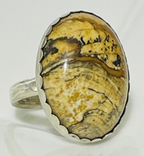 Solid 925 Sterling Silver Picture Jasper Ring Handmade USA Jewelry S 6.5 Jewelry