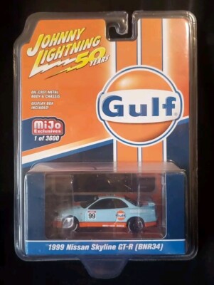 JOHNNY LIGHTNING MIJO 1/64 1999 Nissan Skyline GT-R R34 BNR34 GULF diecast #99