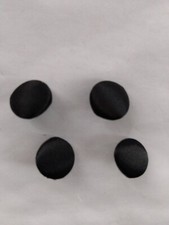 8 BLACK SATIN COVERED 9/16 inch ROUND METAL SHANK BUTTONS COV14