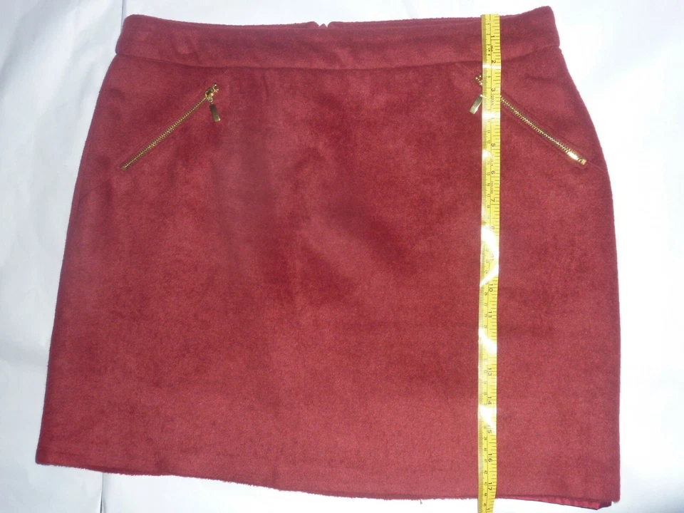 George Womens Fleece Skirt    SIZE 14   Brushed Burgundy Fleece Mini Skirt Lined - Image 3 of 4