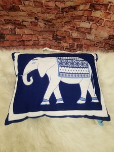Martha Stewart Elephant Design Decorative Pillow 16 X 20 In Blue