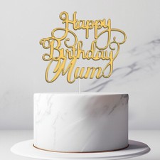 Personalised Cake Topper Happy Birthday Mirrored Acrylic Custom Topper Any Name