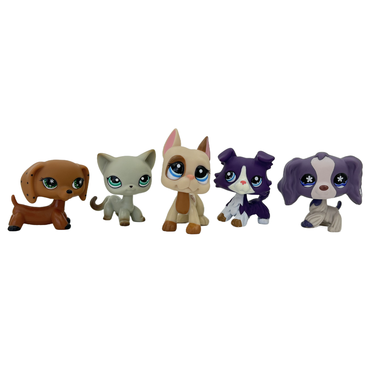 5pcs Littlest pet shop dogs and short hair cat monopoly #391 #1647