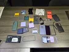 Lot of Misc.Old Cell Phone Samsung Only Cases Also broken Samsung Watch