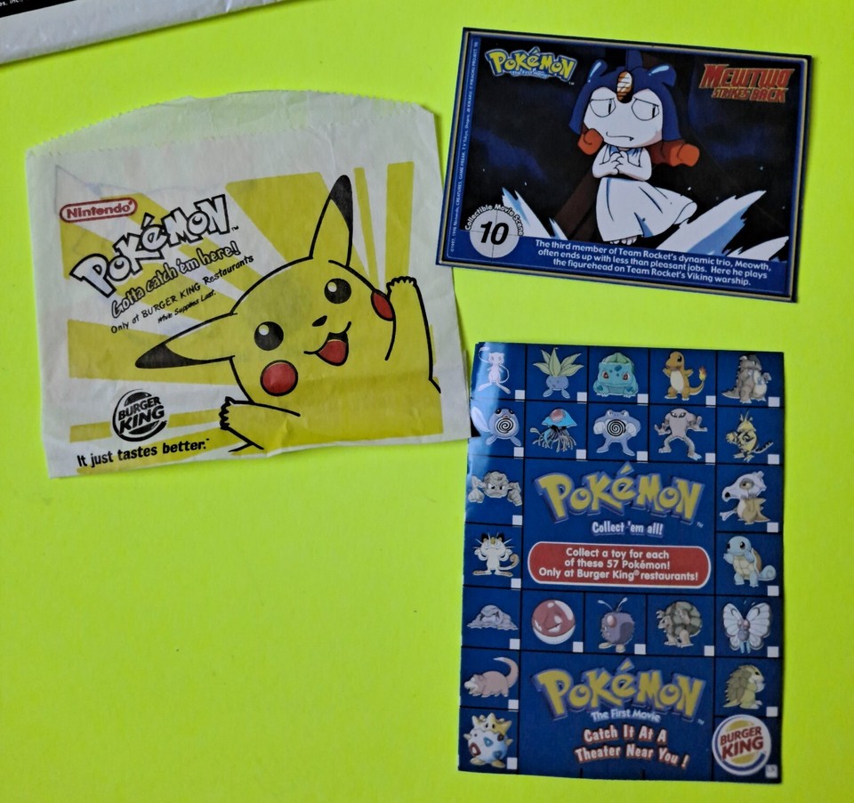 Burger King Pokemon Balls Poke Balls w/ Toys & Pokemon Extras Pikachu