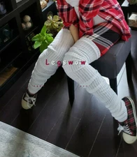 Long Thigh High Over The Knee Socks Loose OTK Japanese Baggy Slouch Leg Warmers 