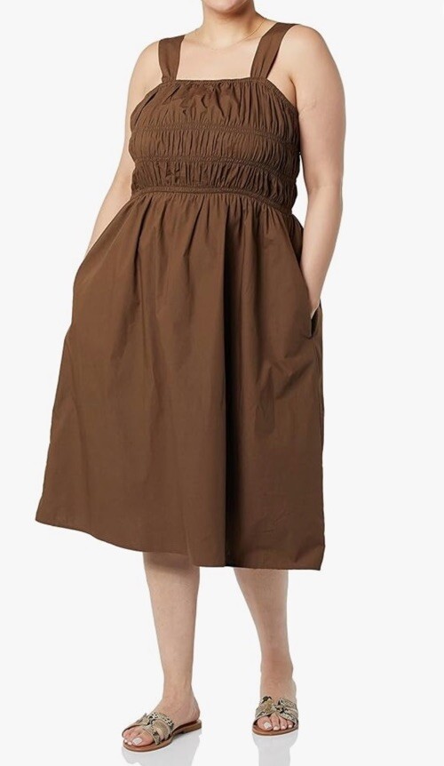 The Drop Women's Lu Wide Strap Soft Smocked Midi Dress | eBay