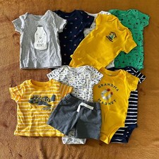 Carter's Boys 9 Month Bundle- 7 Bodysuits, 2 Shirts, and 1 Shorts