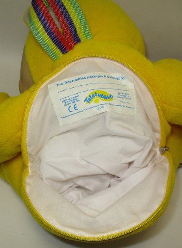 Mochila Teletubbies Laa-Laa 1996 de colección orientada lateral arco iris correas plástico felpa - Imagen 11 de 17