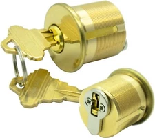 2Set Mortise Door Cylinder Lock Replacement 1 1/8" SC1 Keyway For Store Door