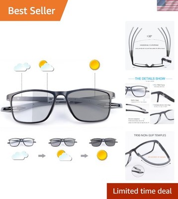 Elegant Multifocus Photochromic Sunglasses with Blue Light Blocking - Men's 2...