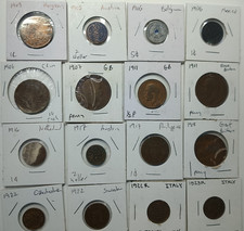 Random Lot of World Coins 1905 - 1923 Italy, Hong Kong, China, Great Britain....