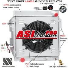 Fit 1955-1957 Ford Thunderbird T-Bird V8 4 Row Aluminum Radiator Shroud Fan