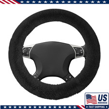 Fuzzy Car Steering Wheel Cover 15 Soft Car Wheel Protector Warm Wincolor Black Fuzzy Car Steering Wheel Cover 15 Soft Car Wheel Protector Warm Wincolor Black