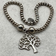 Sterling silver 925 beaded sweetie bracelet and tree of life droplet 5.53g LOVE
