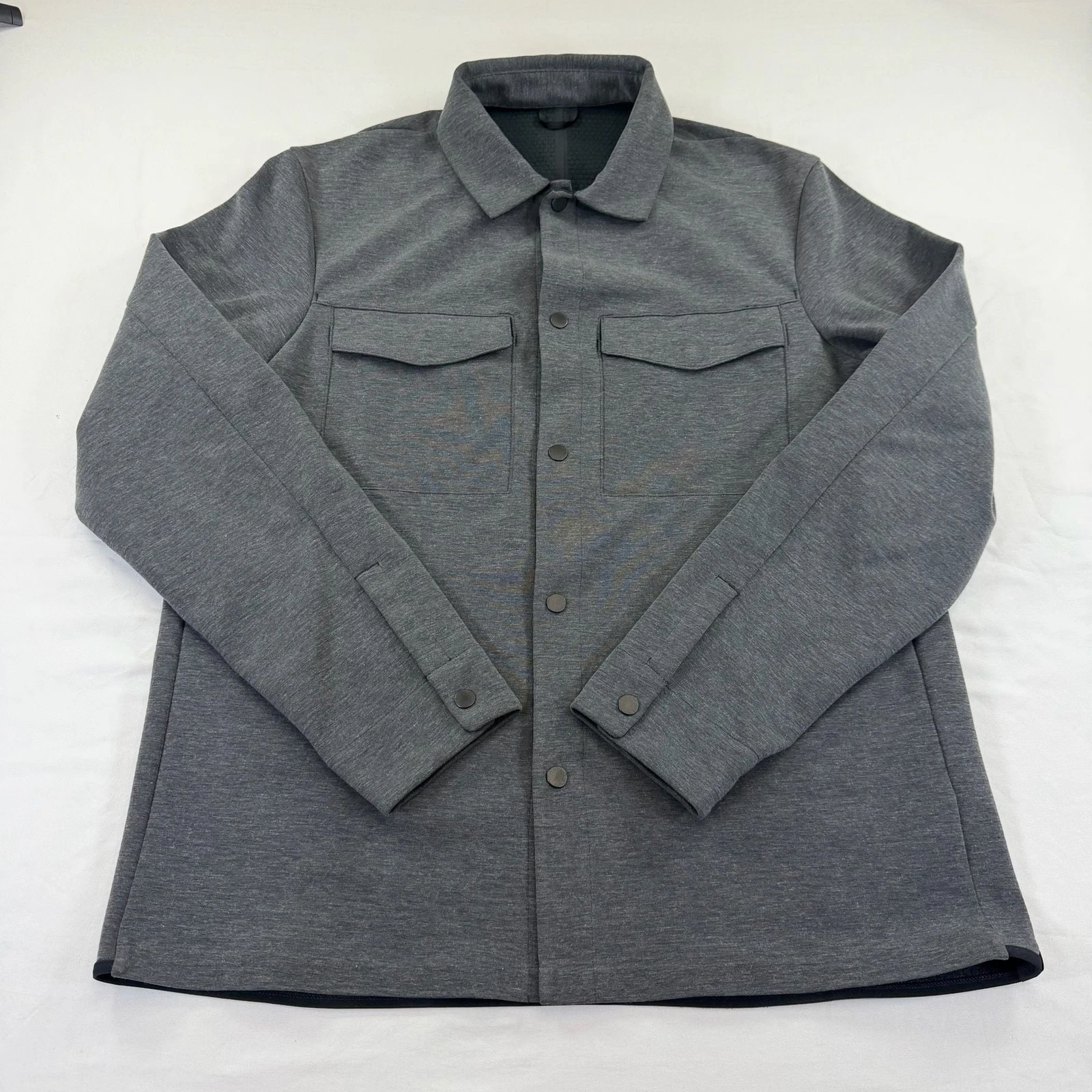 Lululemon Men’s L Gray Knit Overshirt Shacket Snap Front Jacket - product detail image 1