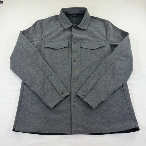 Lululemon Men’s L Gray Knit Overshirt Shacket Snap Front Jacket video thumbnail