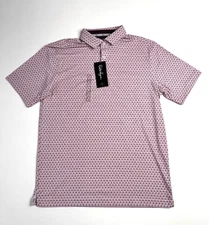 Walter Hagen Performance 11 Novelty Printed Mens Golf Polo Cocktails Pink S NWT