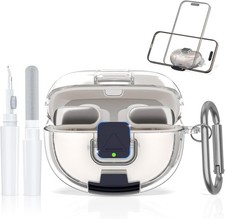 Clear Soft TPU Case for Bose Ultra Open Earbuds with Secure Lock  Phone Stand