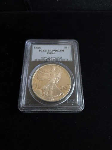 1989 S $1  Silver American Eagle PCGS PR69 DCAM  .999 Fine