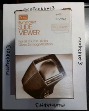 Vintage Sears Lighted Slide Viewer Battery Operated Tested 2x2 Slides 2x Mag BOX