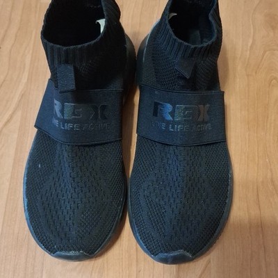RBX Black Slip-On Knit Textile Mid Top Athletic Sneaker Unisex Adults