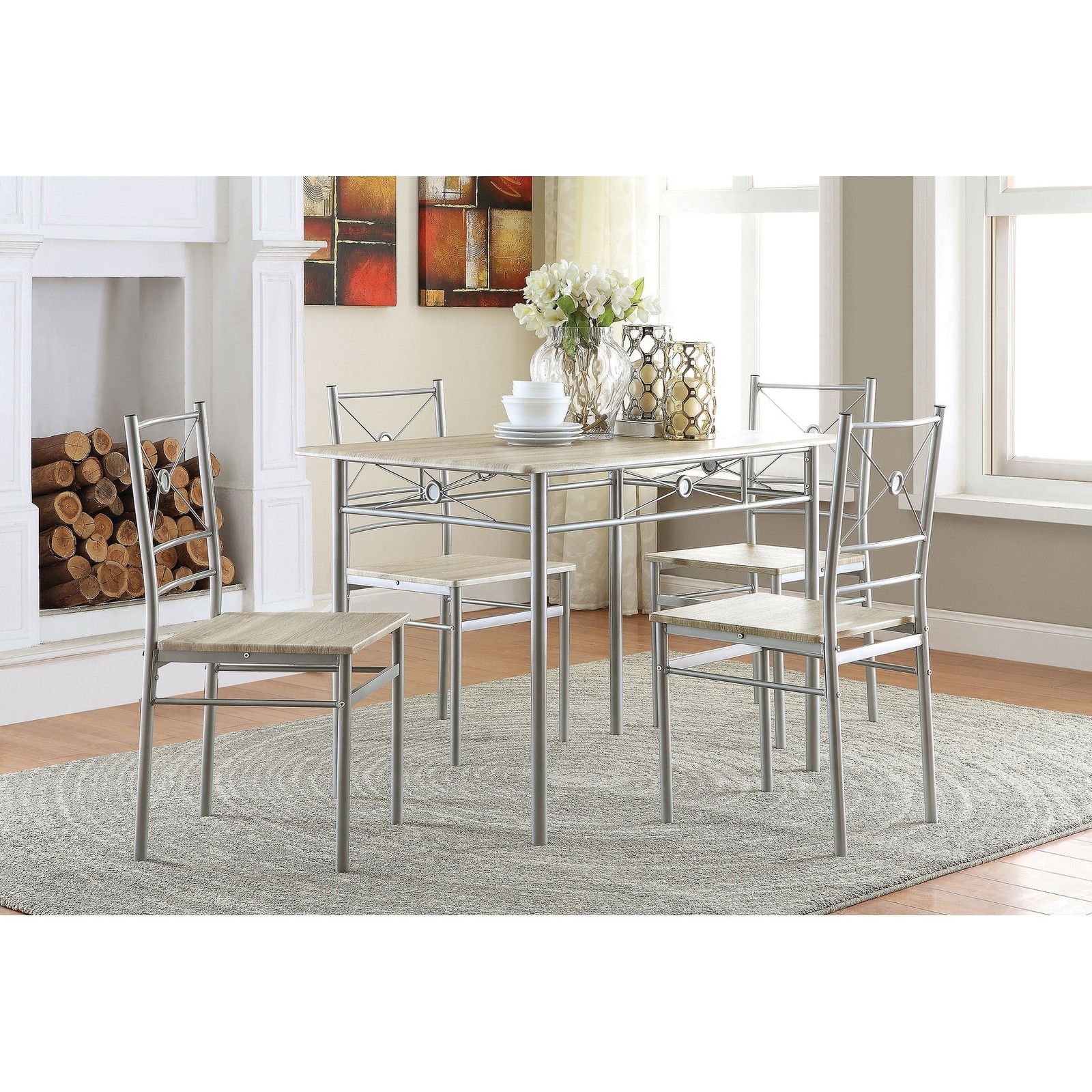 Anna 5-Piece Rectangular Dining Set with Table and Chairs  