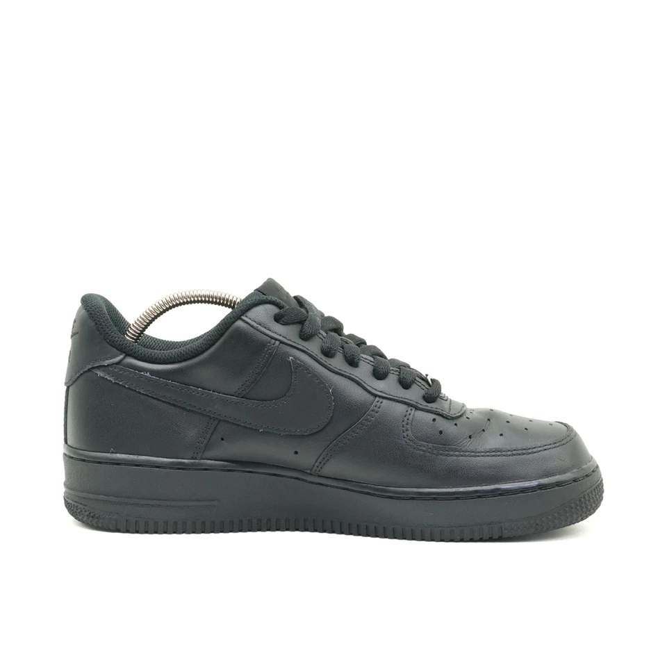 Nike Damen Air Force 1 Low Schuh Schwarz Leder Top Atmungsaktiv Sneaker EU 40 - Bild 2 von 4