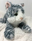 Aurora Plush Cat -  Flopsie Lily 12" Gray White Tabby Kitten - Stuffed Animal