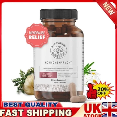 Happy Mammoth Hormone Harmony Natural Hormonal Support Women 72 Vegan Caps🔥