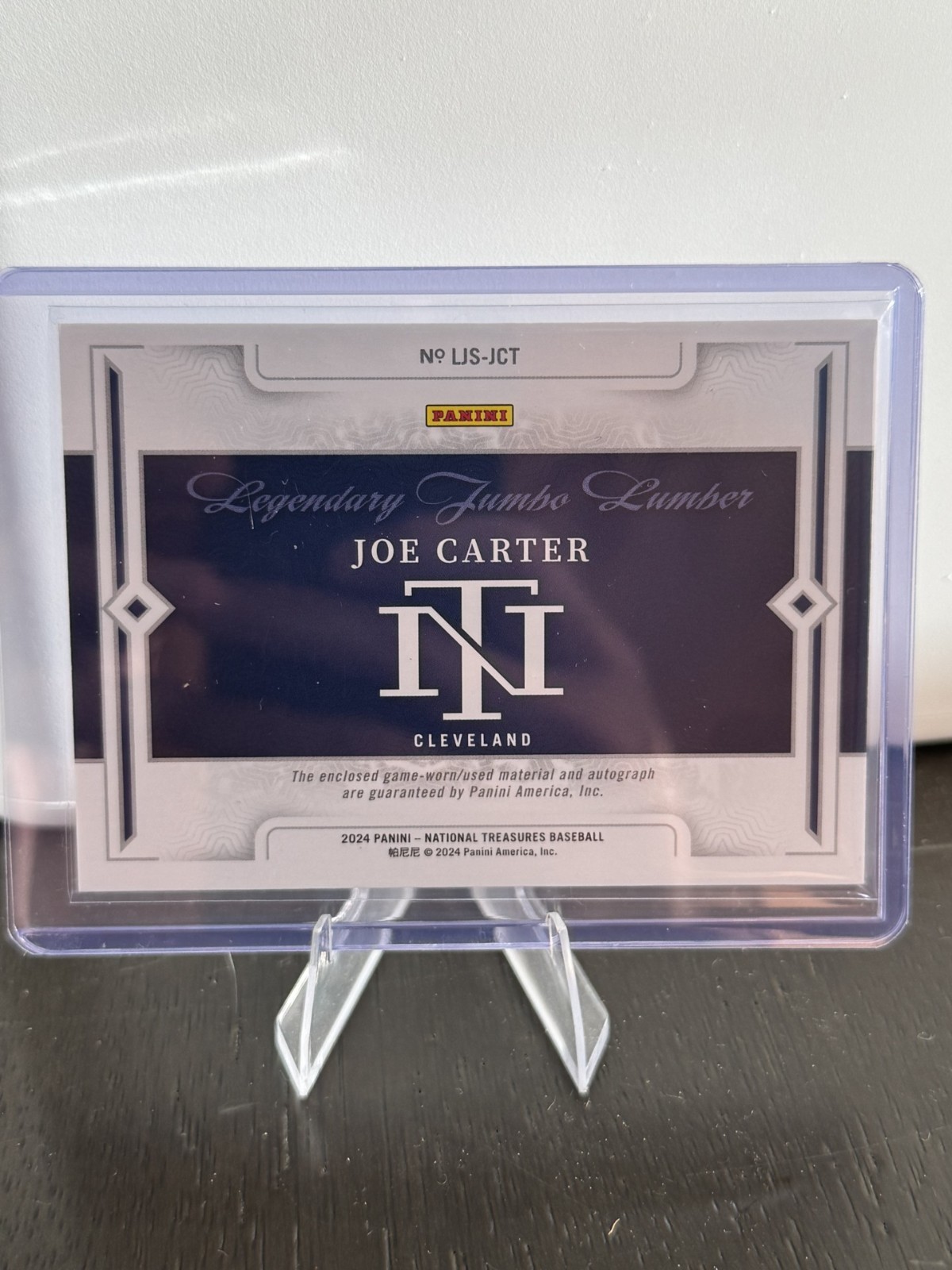 2024 National Treasures Legendary Jumbo Lumber Relic Auto /49 Joe Carter view 2