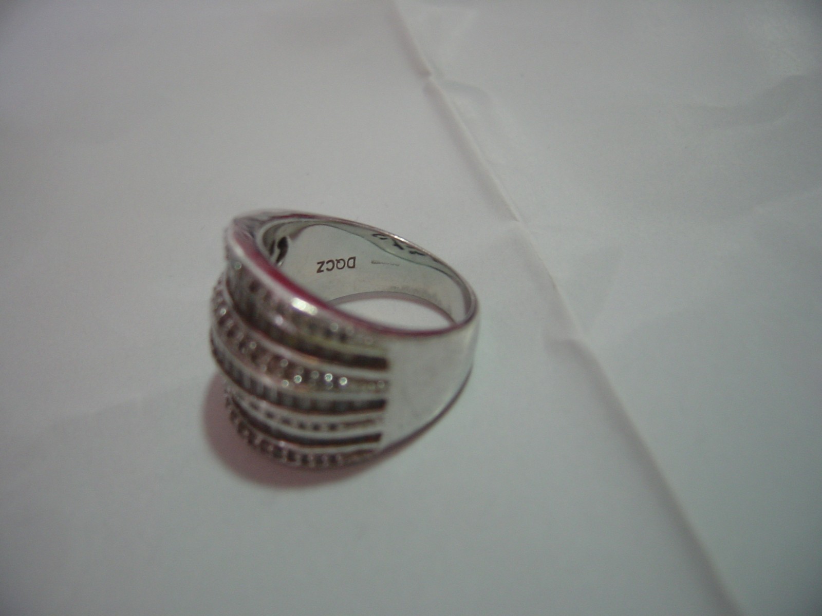 large-heavy-solid silver sparkling diamonique chu… - image 5