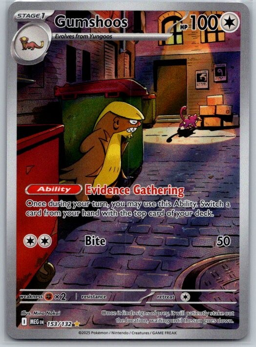 Gumshoos 153/132 Illustration Rare Mega Evolution Pokemon Holo Near Mint